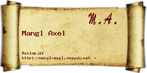 Mangl Axel névjegykártya